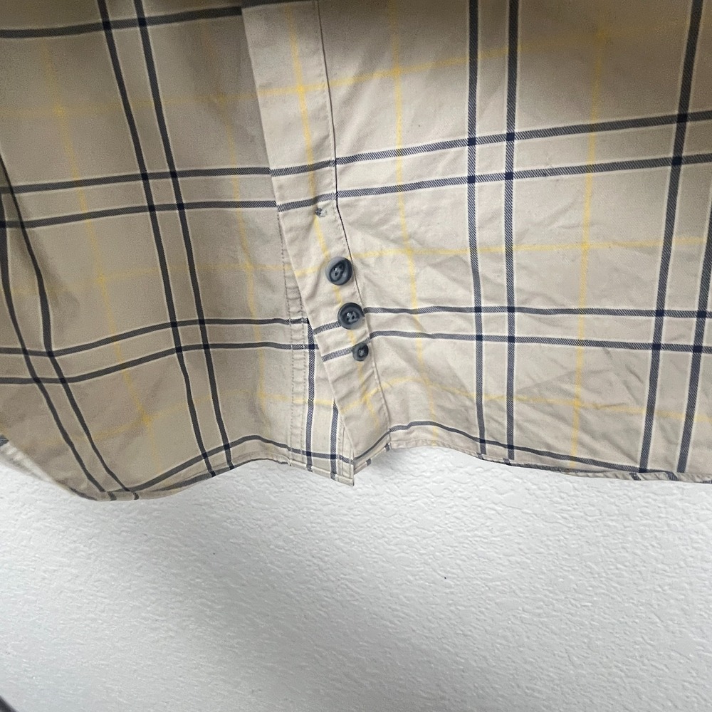 Cabela's Outfitters Series Shirt Mens Large Beige Grid Plaid Cotton Button Down‎ - Picture 10 of 13